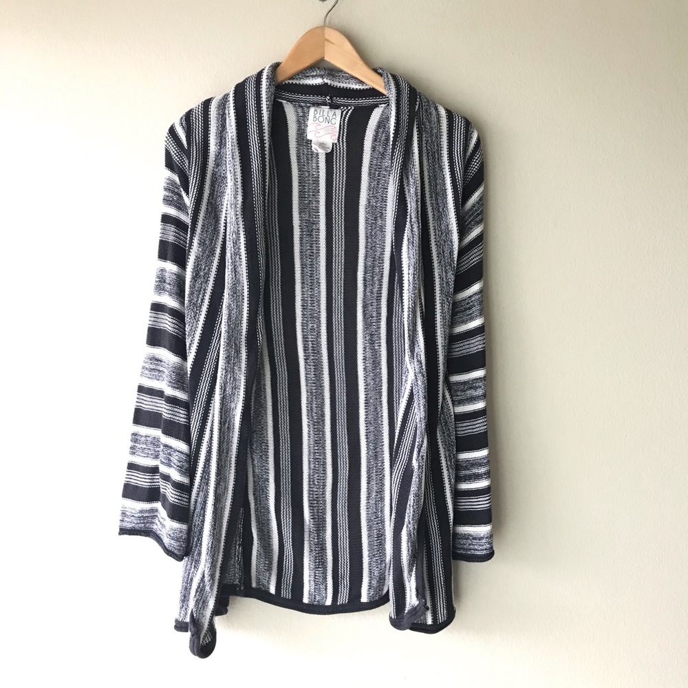 Billabong Black and White Striped Cardigan